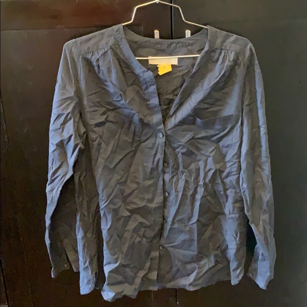 Navy Blue button down with 2 pockets